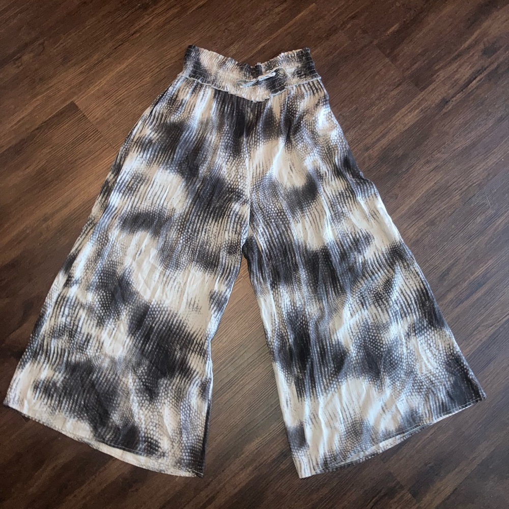 Muche et muchete women’s Wide-Leg Tie-Dye Palazzo Pants - Black & White one size